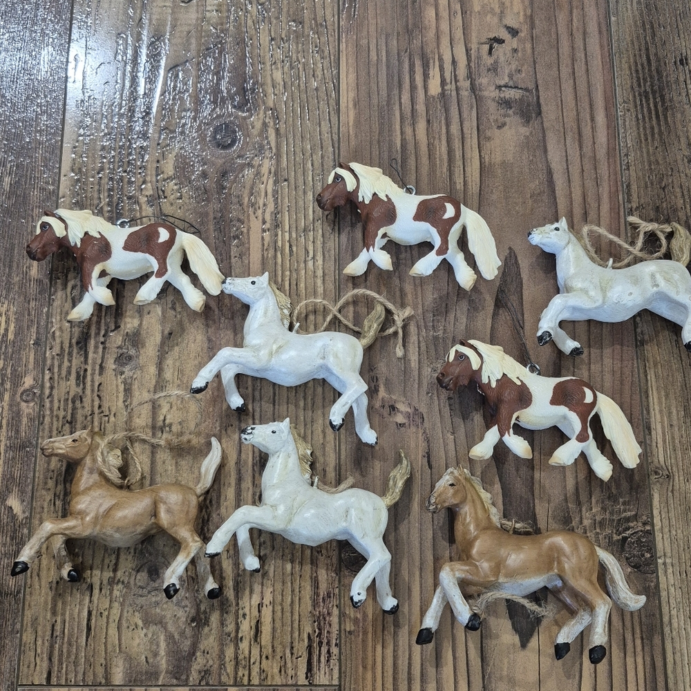 Horse Christmas Ornament Lot